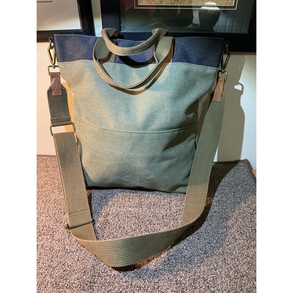 FEED Army Green Canvas Crossbody Bag Shoulder Bag Hand Bag NWOT